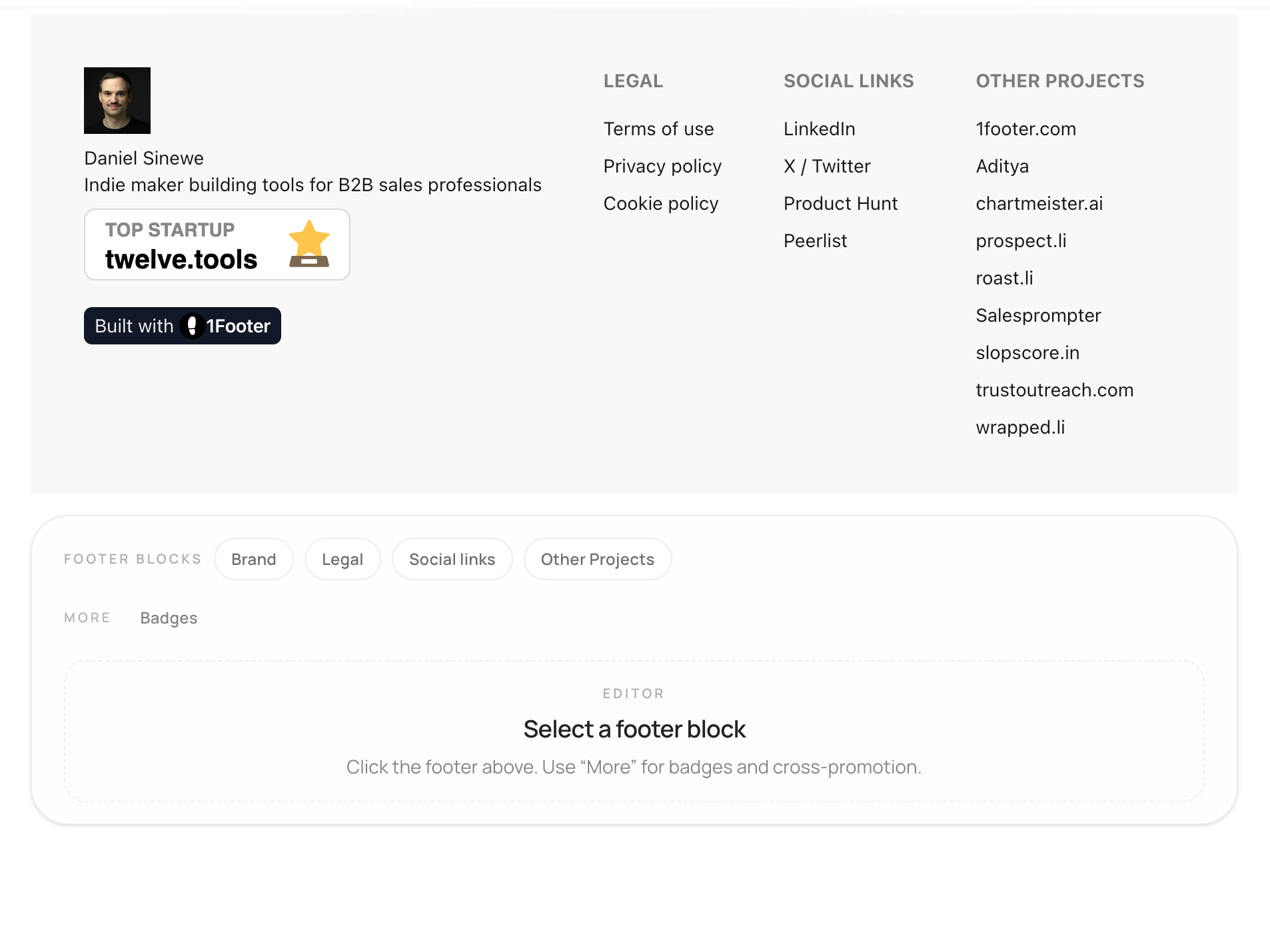 Design footer
