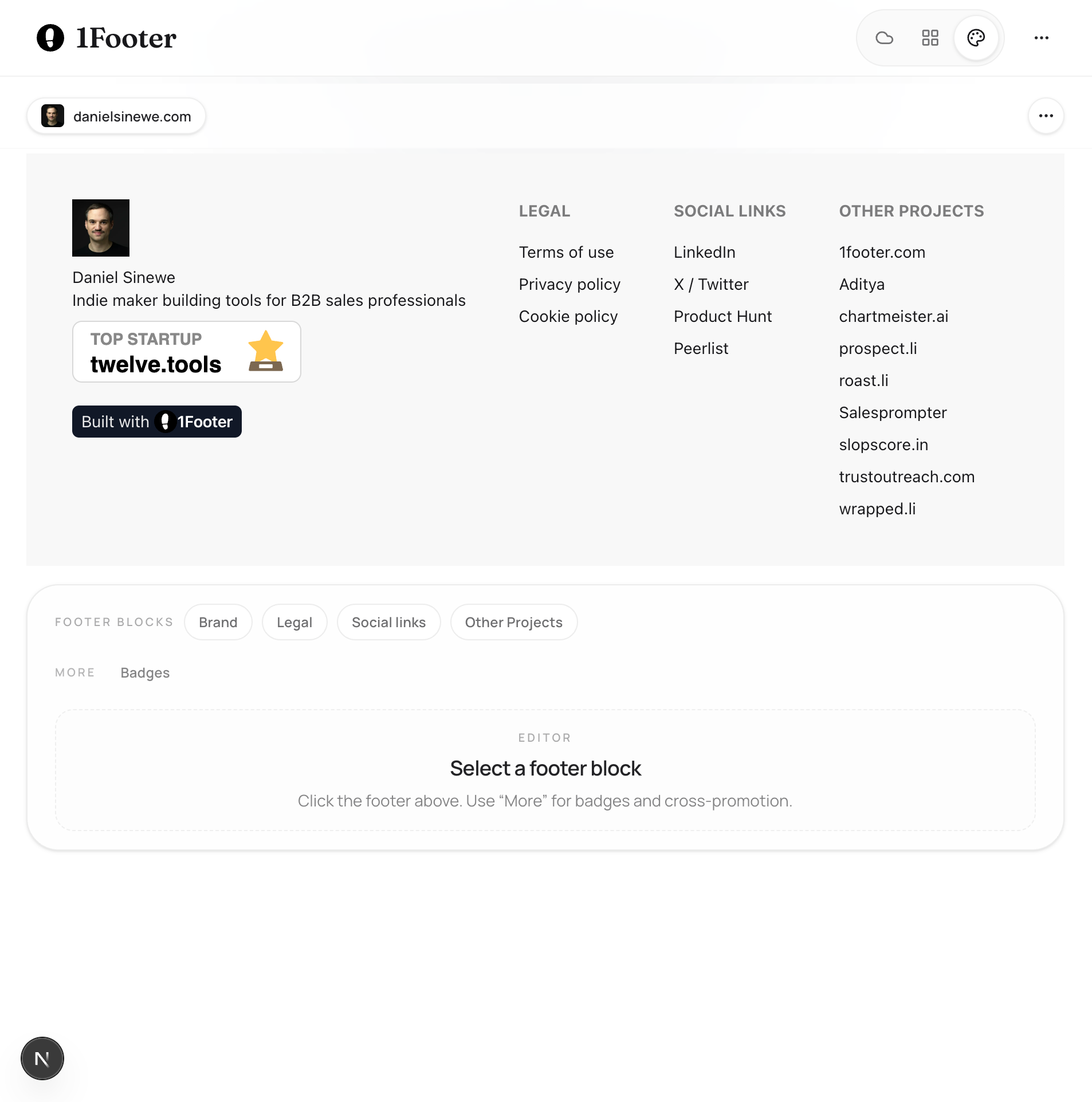 Design your footer