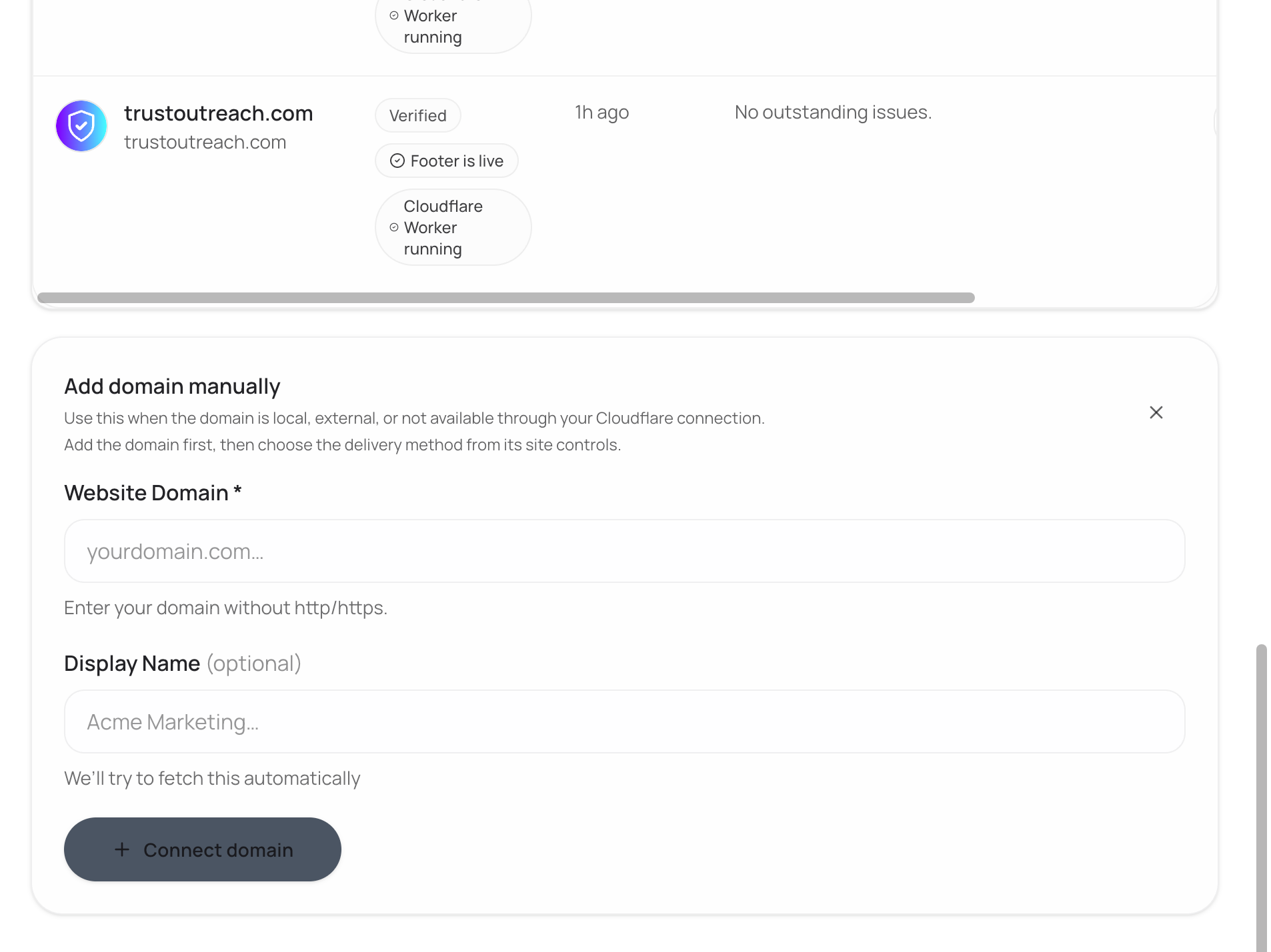 Add more websites